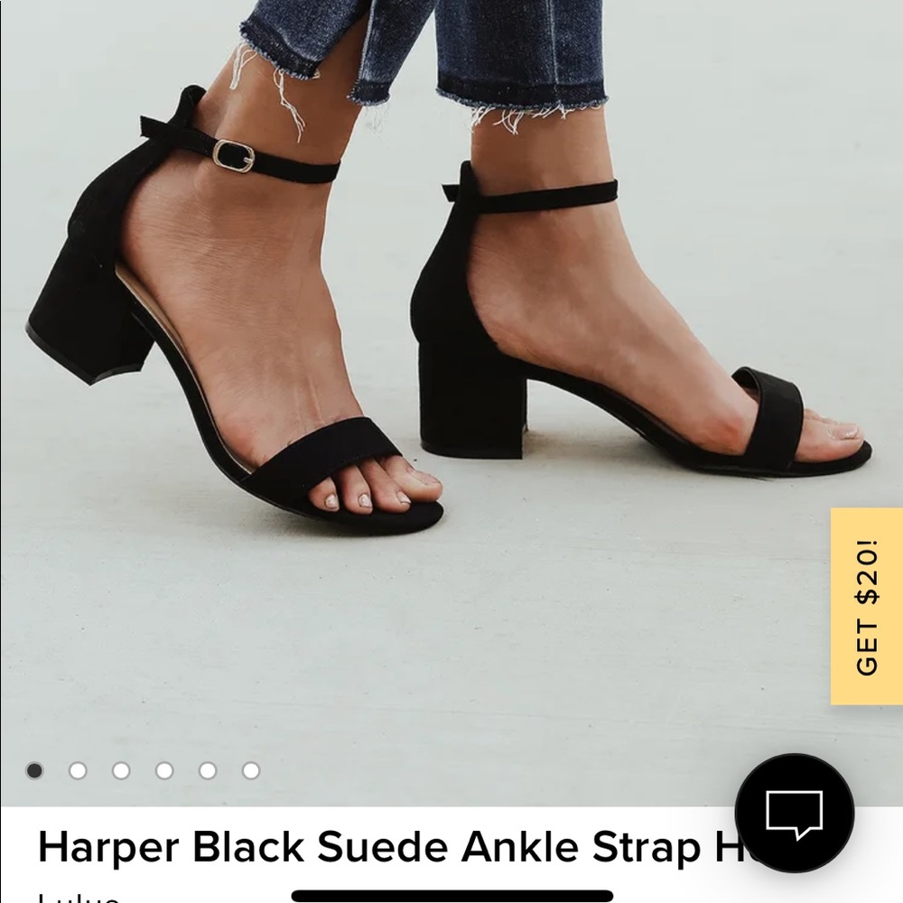 Lulu’s Harper black suede heels women’s size 7